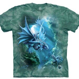 The Mountain Sea Dragon Tie Dye Aqua Graphic Print Cotton Unisex XL NEW